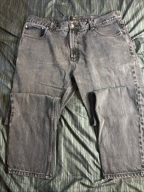 Obey jeans washed black.
